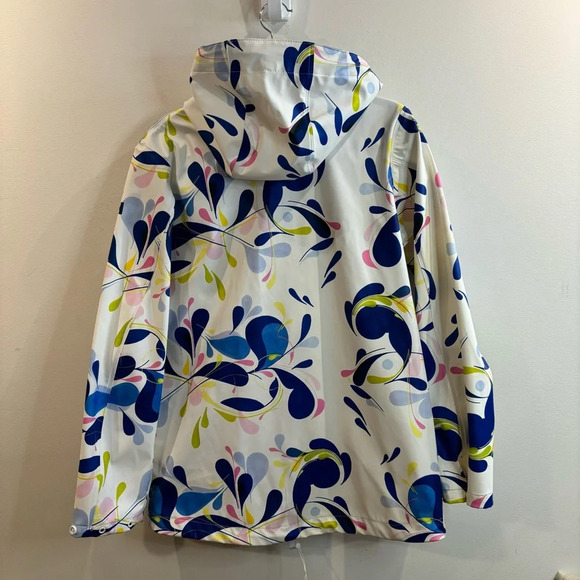 HELLY HANSEN Sz S Moss Floral Hooded Pockets Drawstring Rain Coat Jacket NWOT - Picture 10 of 13